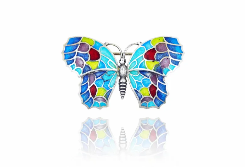 Broche mariposa mediana colorines