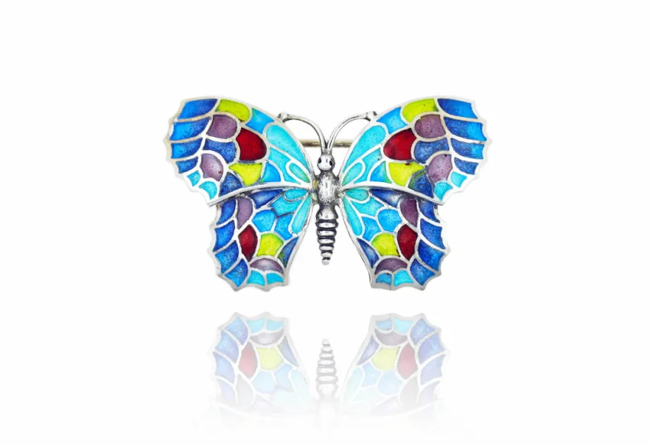 Broche mariposa mediana colorines