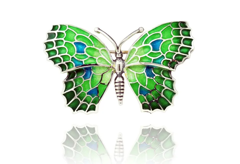 Broche mariposa grande verde