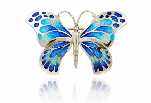 Große dunkelblaue Schmetterlingsbrosche aus dem Jahr 2010