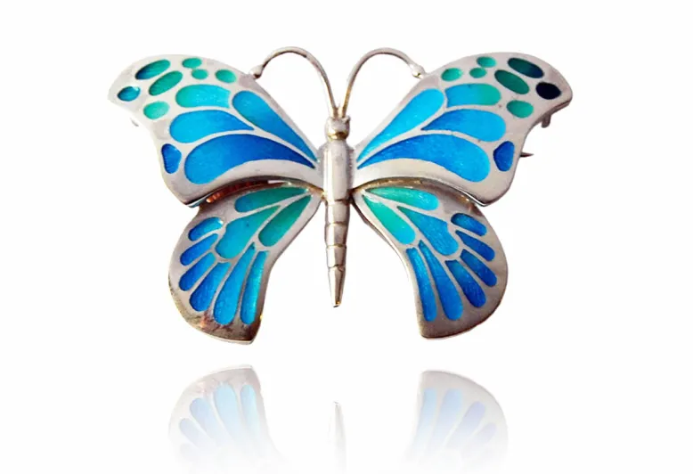 Large Sky Blue Butterfly Brooch Design 2010