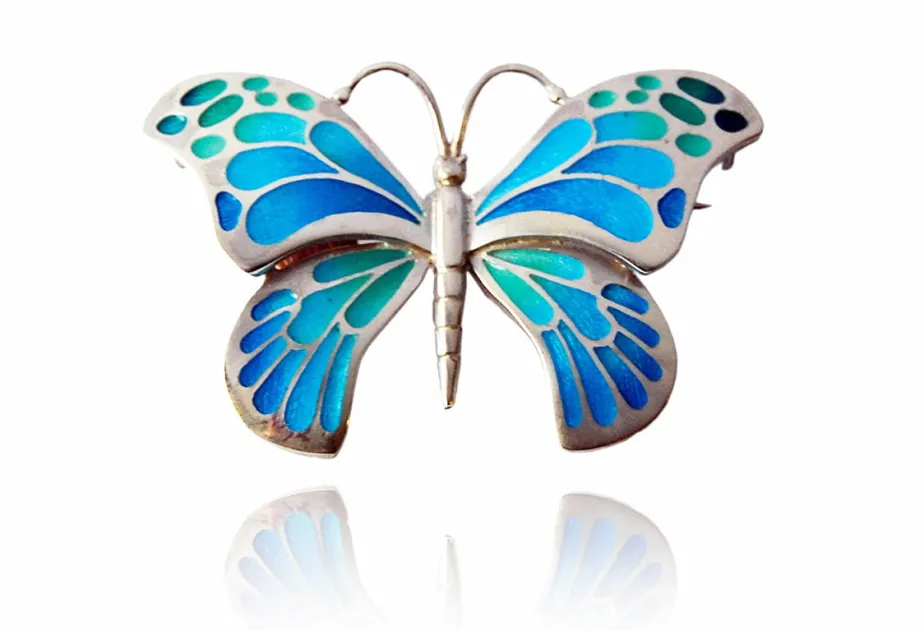 Large Sky Blue Butterfly Brooch Design 2010