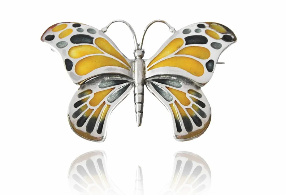 Large butterfly brooch 2010 yellow+black
