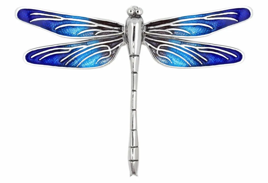 Broche libélula lila-azul grande