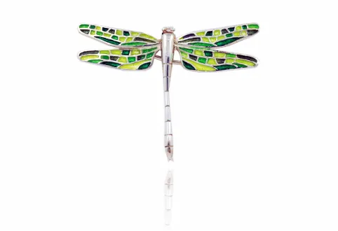 Little green mosaic Dragonfly brooch