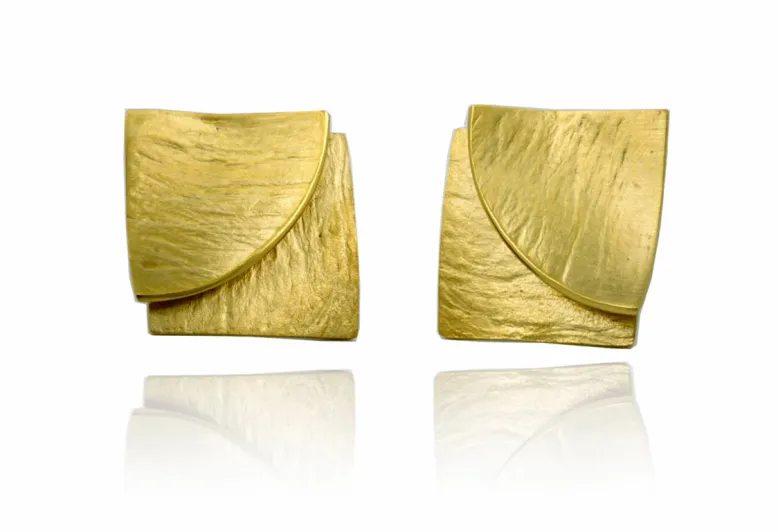 Pendientes Doble Fulla sahara dorado grandes