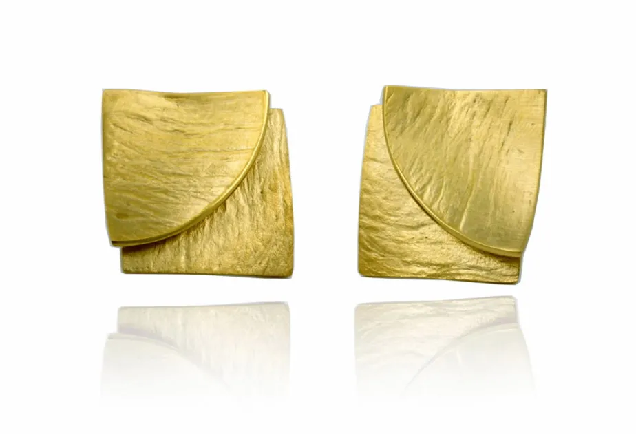 Pendientes Doble Fulla sahara dorado grandes