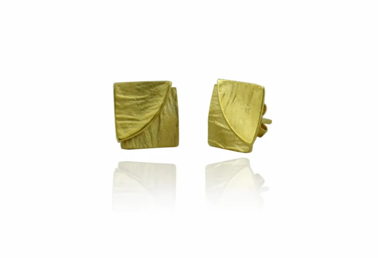 Pendientes Doble Fulla sahara dorado pequeños