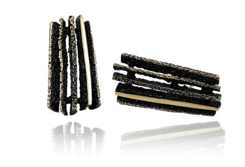 Große GoldenBlack Premium Ohrringe Junc