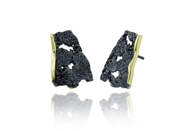 Mittlere GoldenBlack Ohrringe Intenzza