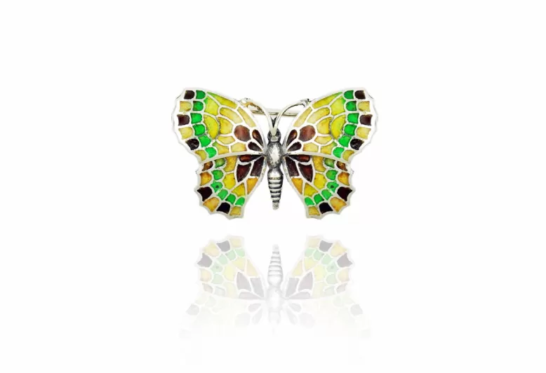 Broche mariposa pequeña marron- ocre