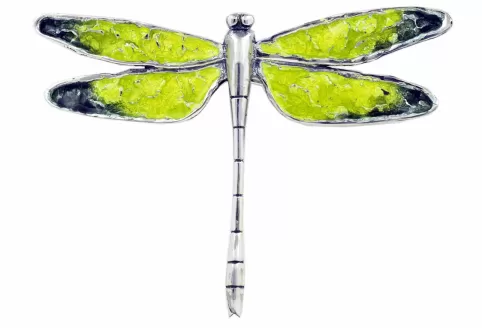 Broche Texturizado de Libélula Verde