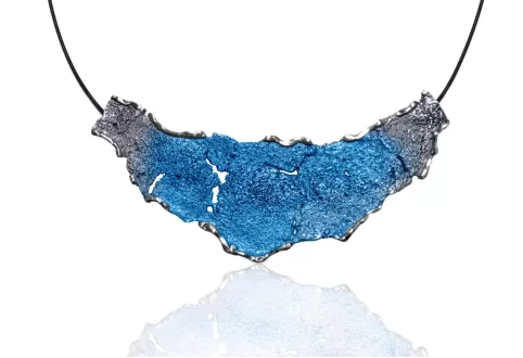 Großer elektrisch-blauer Anhänger Collier Intenzza