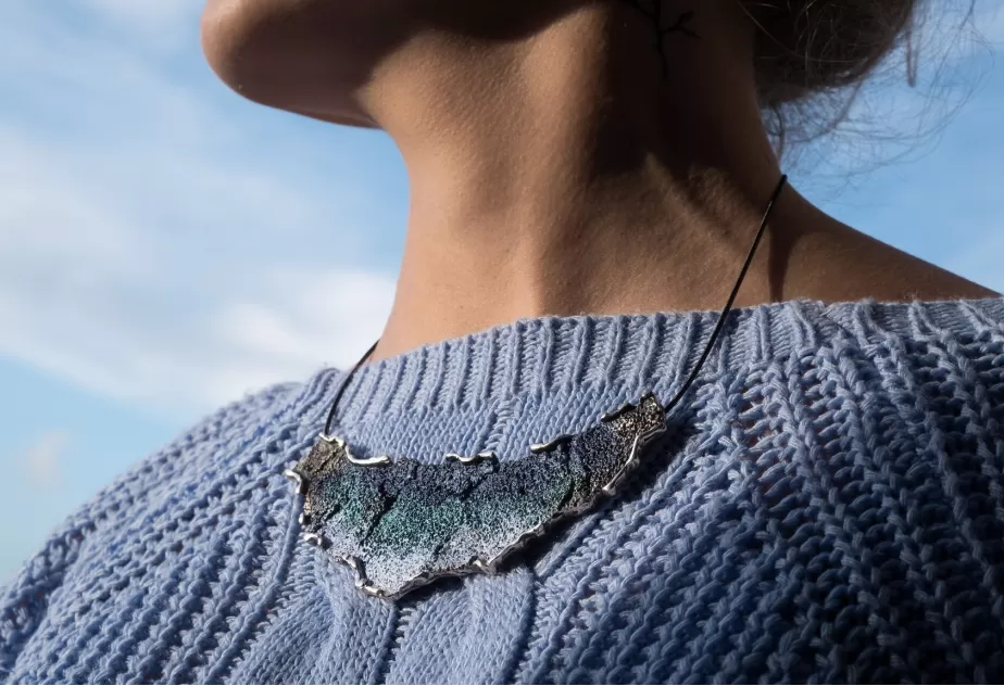 Großer Formentera-blauer Anhänger Collier Intenzza