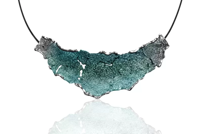 Großer smaragdgrüner Anhänger Collier Intenzza