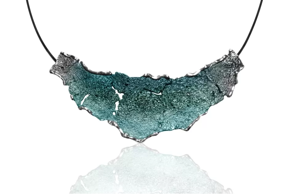 Großer smaragdgrüner Anhänger Collier Intenzza