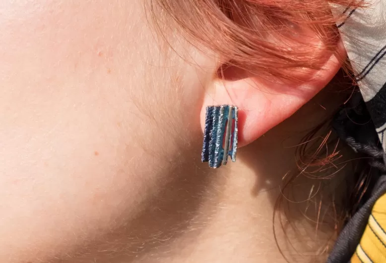 Pendientes Junc Azul Formentera Pequeños