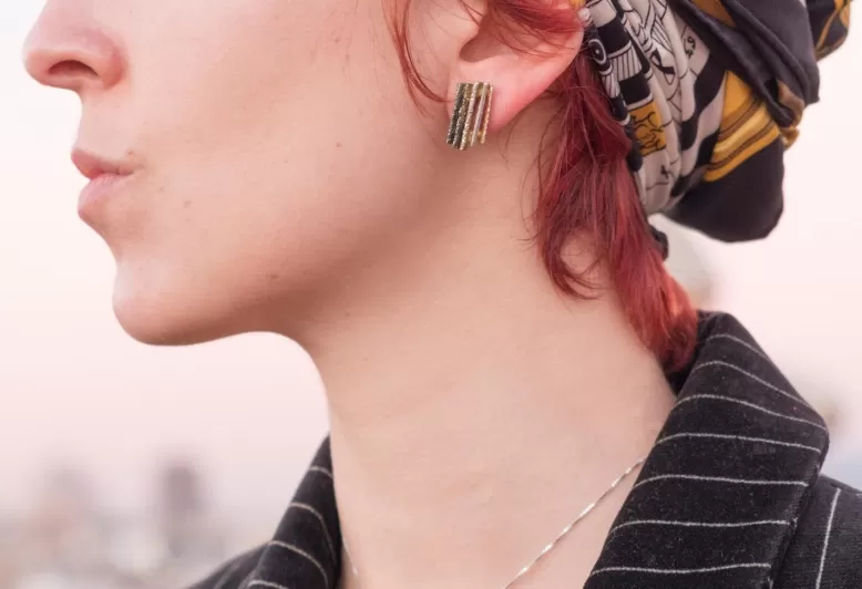 Pendientes Junc Verde Liquen Pequeños