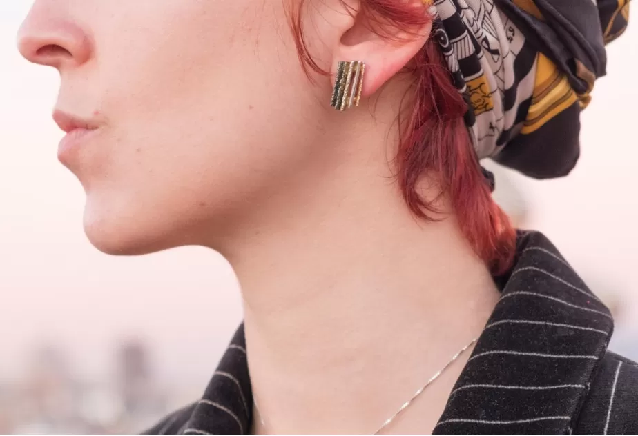 Pendientes Junc Verde Liquen Pequeños