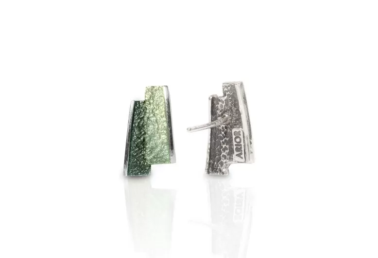 Small emerald-green Troia earrings