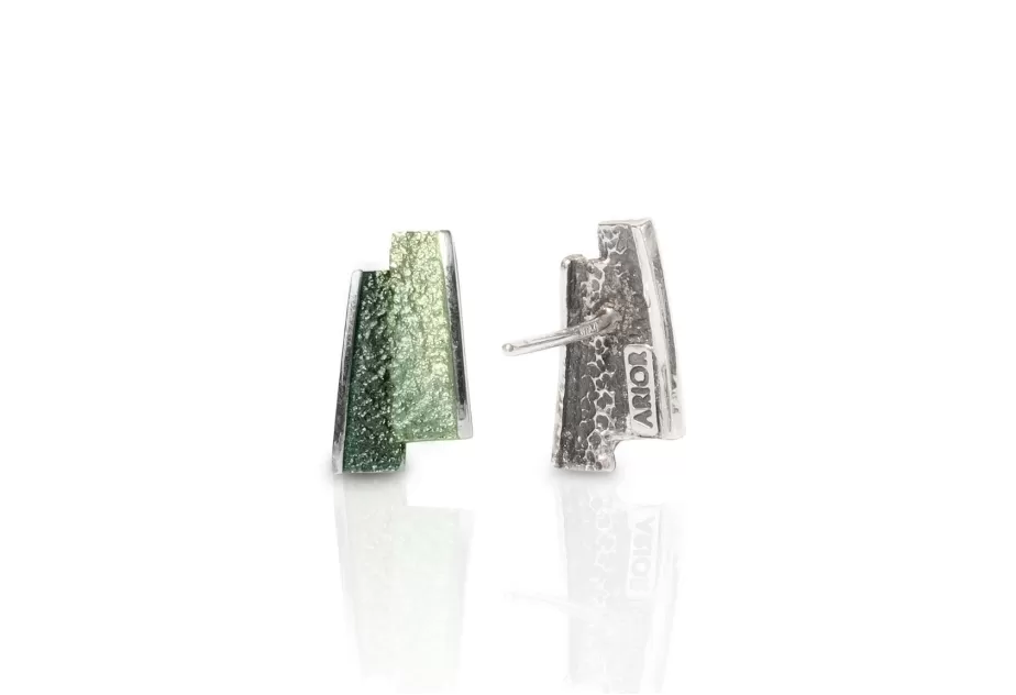 Small emerald-green Troia earrings