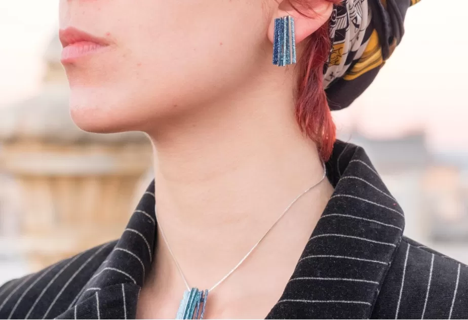 Big Formentera-blue Junc earrings