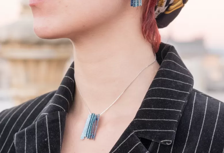 Junc Formentera-blue medium pendant