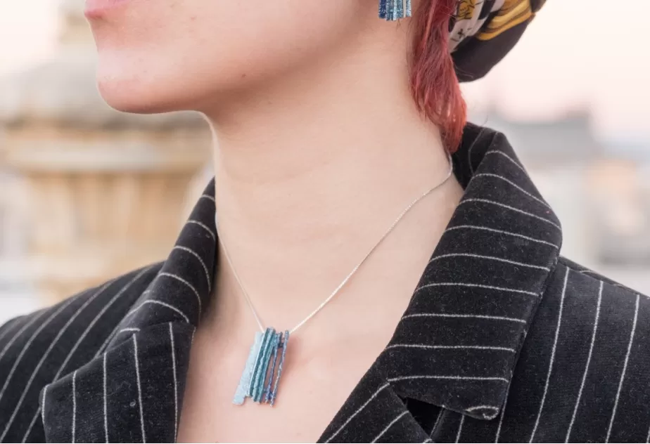 Junc Formentera-blue medium pendant