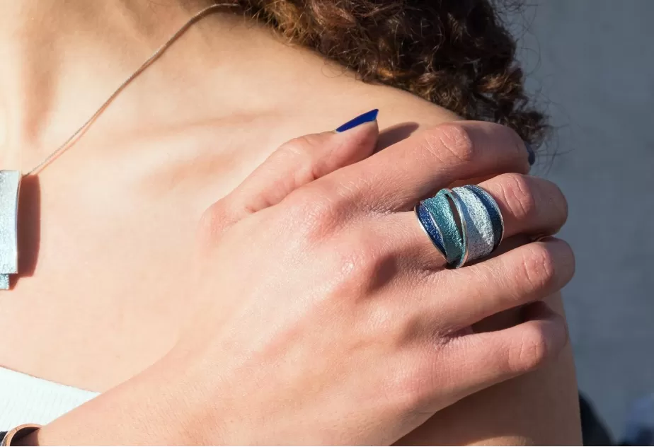 Großerr Formentera-blauer Ring Troia