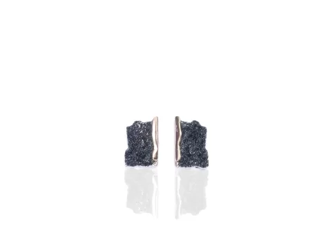 Pendientes Intenzza negro dorado pequeños 2