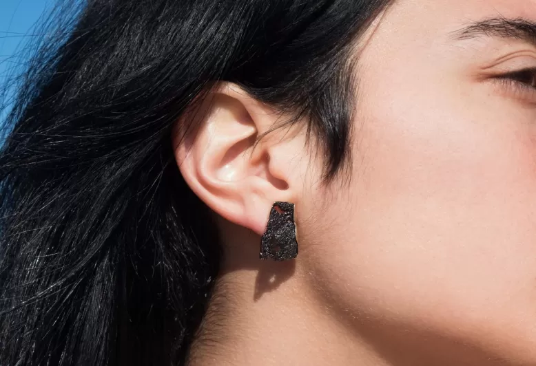 Intenzza GoldenBlack medium earring 
