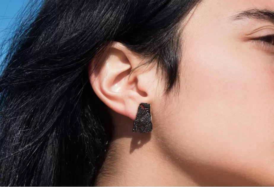 Intenzza GoldenBlack medium earring 