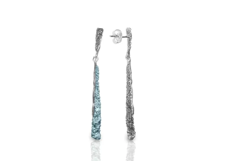 Pendientes Symphony azul Formentera de dos piezas