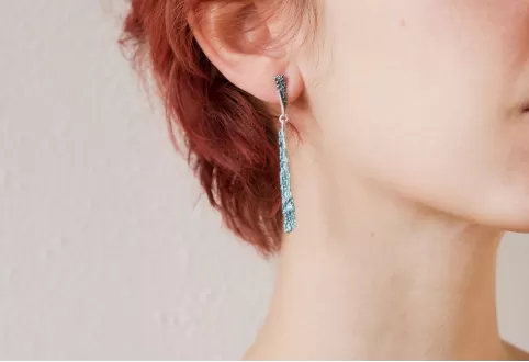 Pendientes Symphony azul Formentera de dos piezas 2
