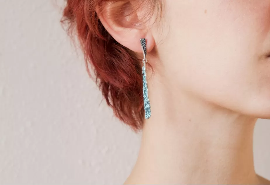 Pendientes Symphony azul Formentera de dos piezas