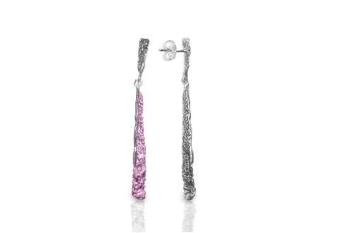 Zweiteilige Pink-Magentafarbene Ohrringe Symphony
