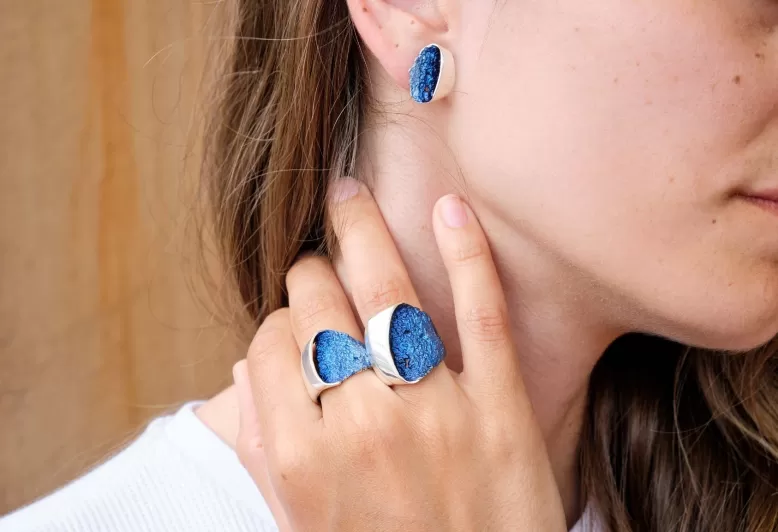 Arracades Gala petites blau electric