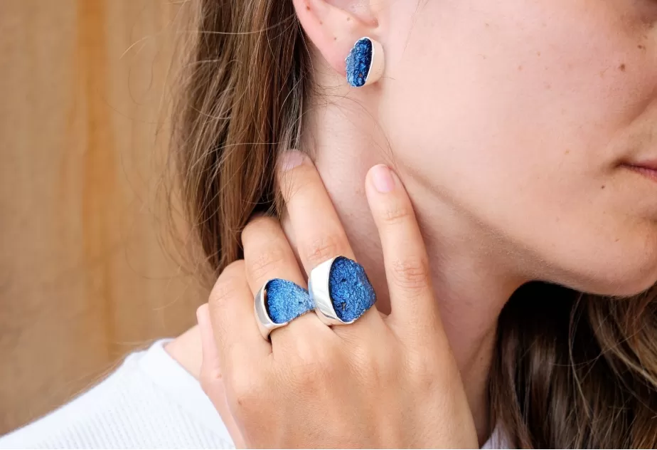 Arracades Gala petites blau electric