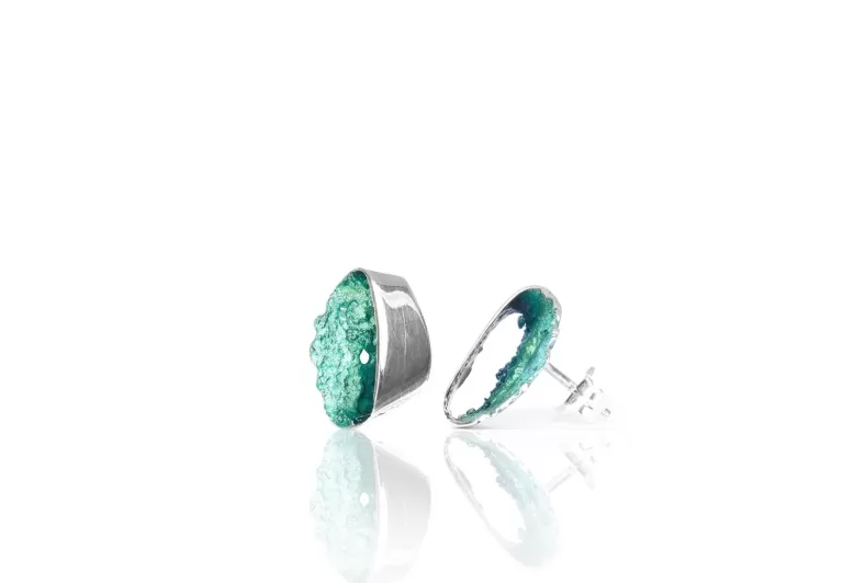 Pendientes Gala verde esmeralda pequeños