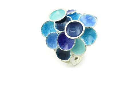Anillo Singular multi redonda azul