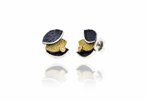 Pendientes Smile, plata y oro